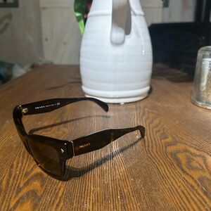 Prada Style Brown Minimalist Sunglasses